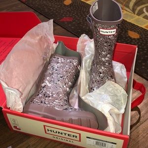 Little girls Hunter rain boots